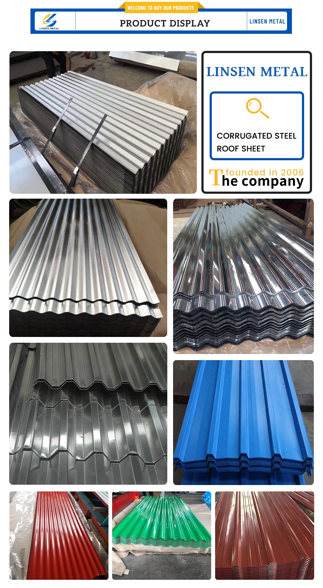 Wholesale Corrugated Metal 0.12mm/0.2mm/0.3mm/0.4mm/0.5mm/0.6mm/0.7mm/0.8mm/0.9mm/1.0mm/1.2mm Galvanized Roofing Sheet for Construction