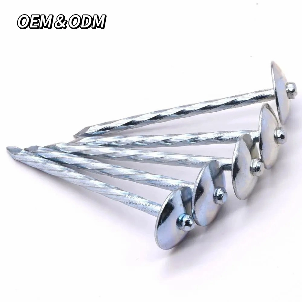 Mega Direct Factory Supply Galvanized Corrugated Sheet Nails Hot Sale Twisted Shank Umbrella Head Roofing Nails