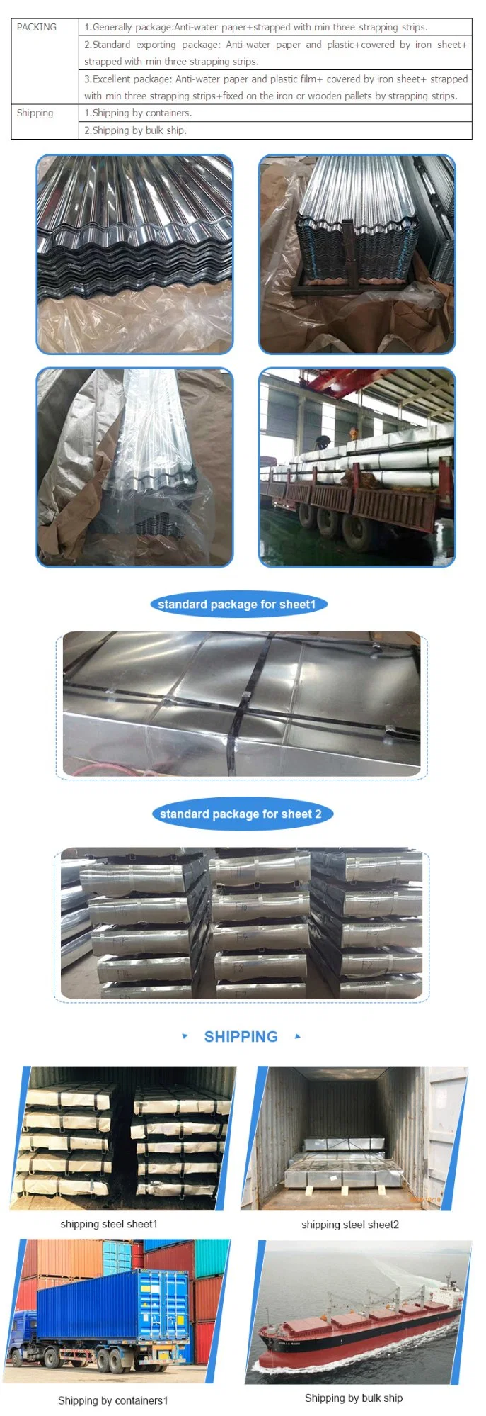 Galvanized Galvalume Calamine Gi Corrugated Steel Roofing Sheet Color Coated Galvanized Corrugated Sheet Metal