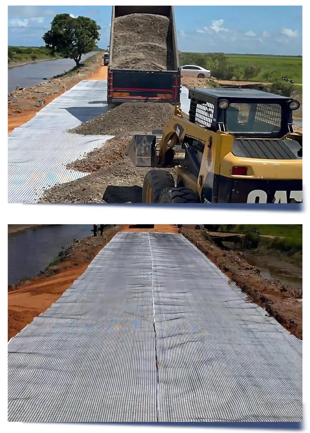 Fiber Glass Steel Plastic PP Pet Composite Geogrid with Geotextile for Road Construction Global Hot Sold