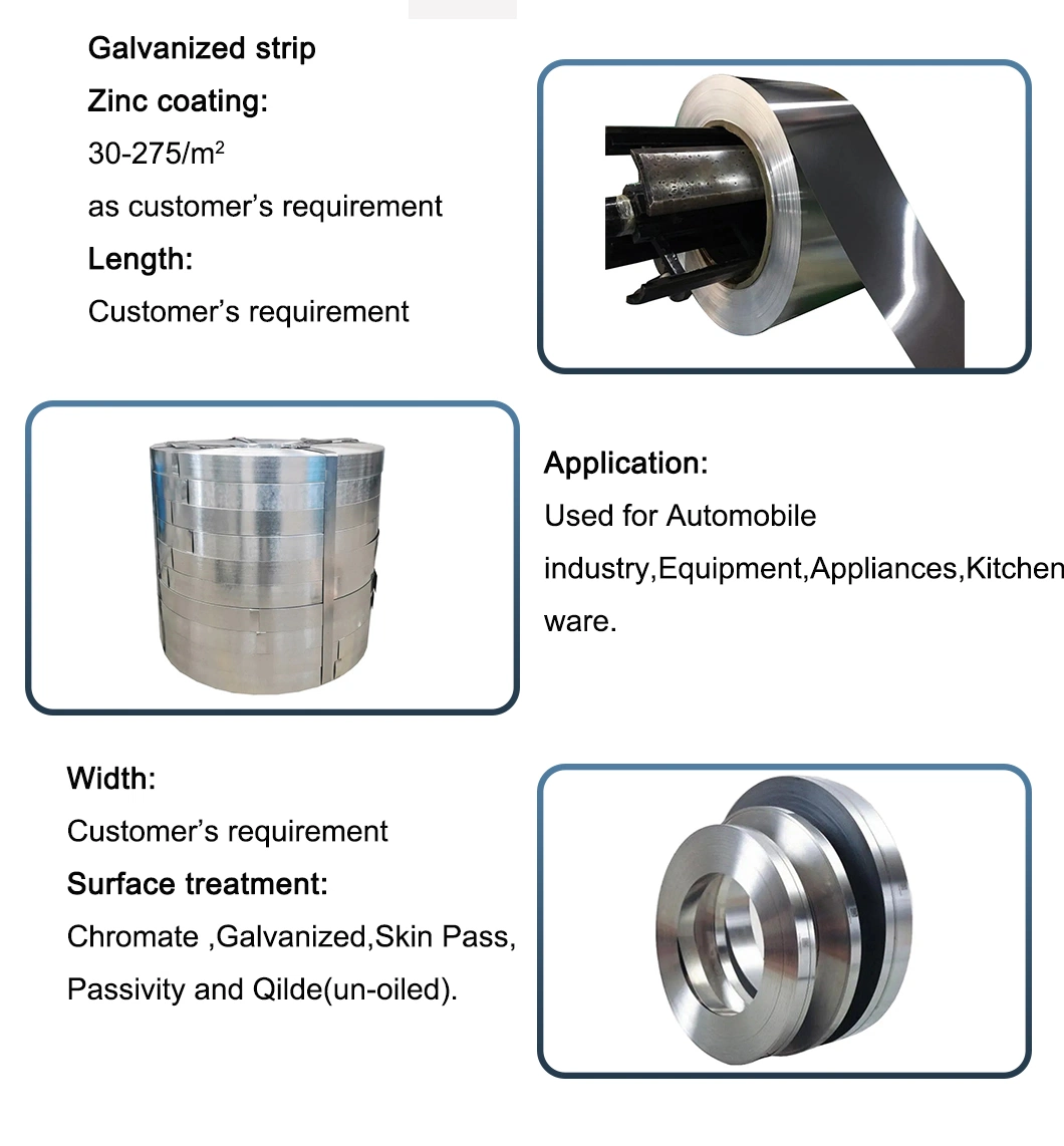 Cold Rolled Building Material Normal Spangle Steel Tape Dx51d G550 Z275 Hot Dipped Galvanized /Prepainted/Stainless/Carbon/Aluminum /Copper/Steel Coil/Strip