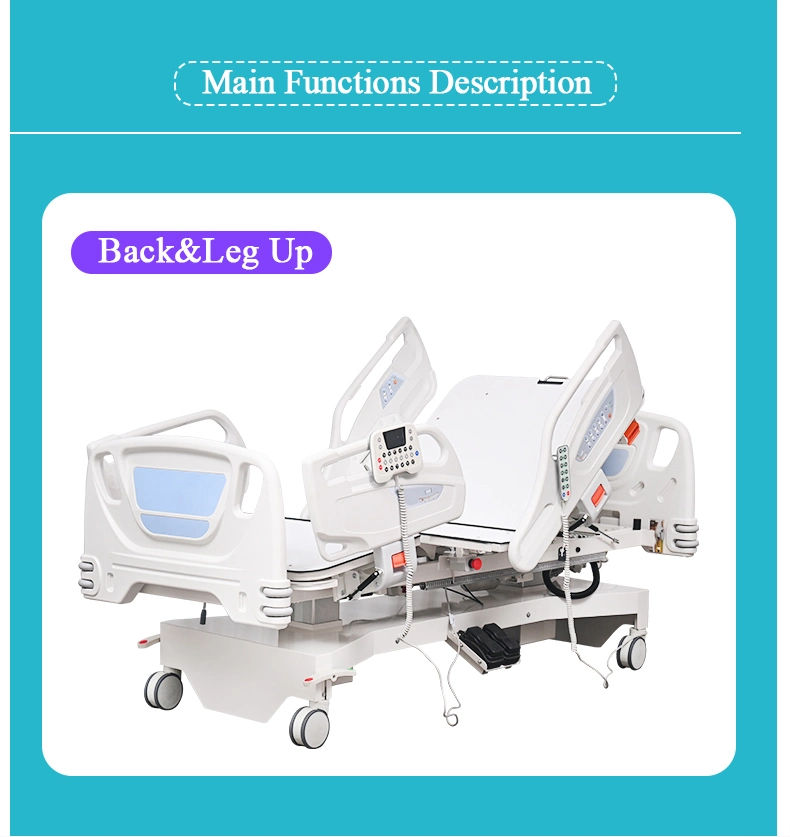 CE ISO Electric 7 Functions ICU Hospital Bed