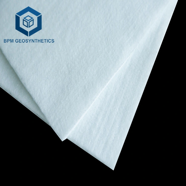 100GSM 200g Needle Punched White Non Woven Geotextile Filter Fabric for Landfill Project in Peru