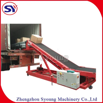 Container Truck Loading Unloading Flexible Belt Conveyor Motorised Telescopic Roller Conveyor for Carton Box