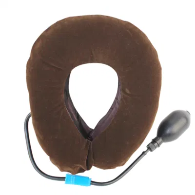 China Manufacturer Medical Equipment 3 Layers Air Neck Traction Device Supports Neck and Head with Flocking Fabric