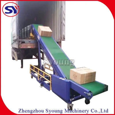 Container Truck Loading Unloading Flexible Belt Conveyor Motorised Telescopic Roller Conveyor for Carton Box