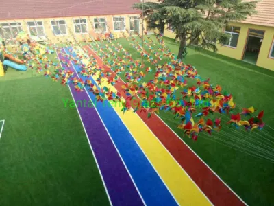  Synthetic Turf Field Children&prime;s Kindergarden Rainbow Colorful Grass Preschool Childcare Daycare Running Track Runway