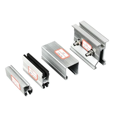 Wholesale Double Glass Pressure Block Rail Guide Solar Panel Roof Clamp Aluminum Rail Clamp Bracket Solar Mounting