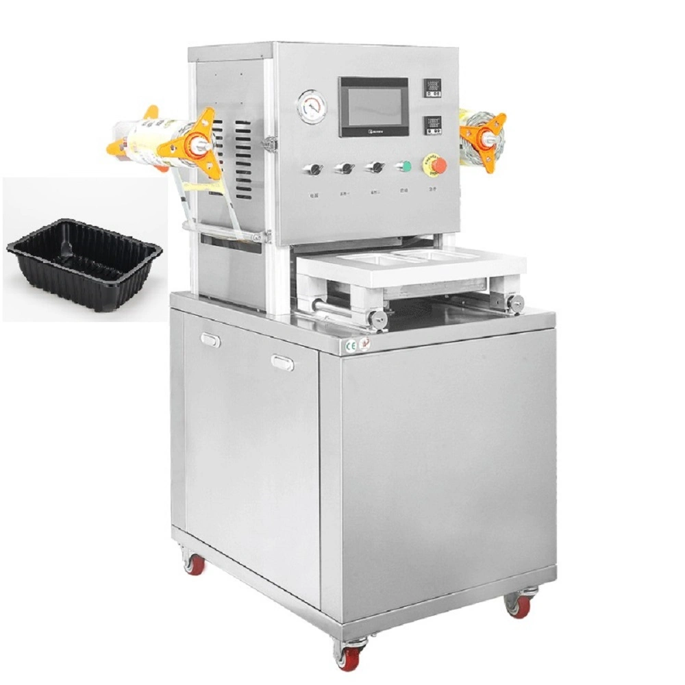 Automatic Map Tray Sealer, Air Flush Food Skin Vacuum Tray Sealer Packing Machine for Frozen Meal/Fish, Chicken/Fresh Meat