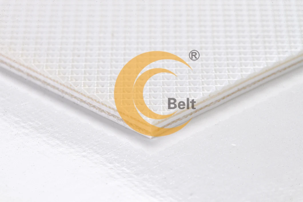 White food grade conveyor belt 3mm diamond top glossy bottom