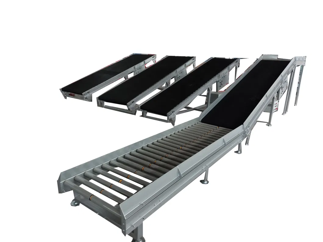 Factory Custom PVC Belt Incline Conveyor Gravity Roller Conveyor System