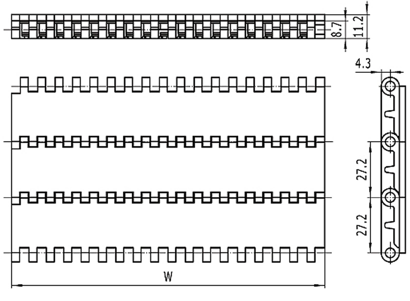 Haasbelts Chains Flat Friction Top 900 Conveyor Belt Plastic Modular Belt