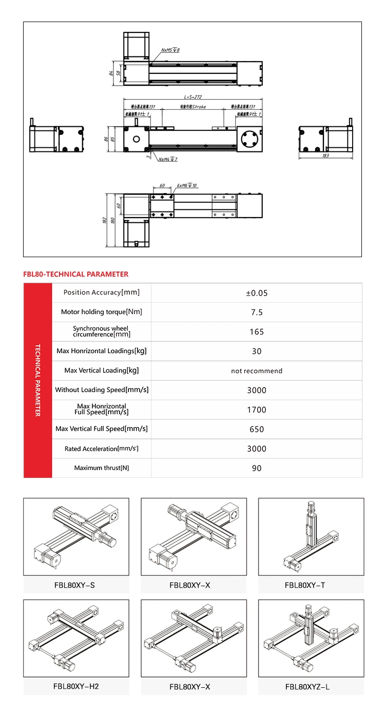 Mechanical Power Transmission Dustproof Belt Driven Linear Rail Guide