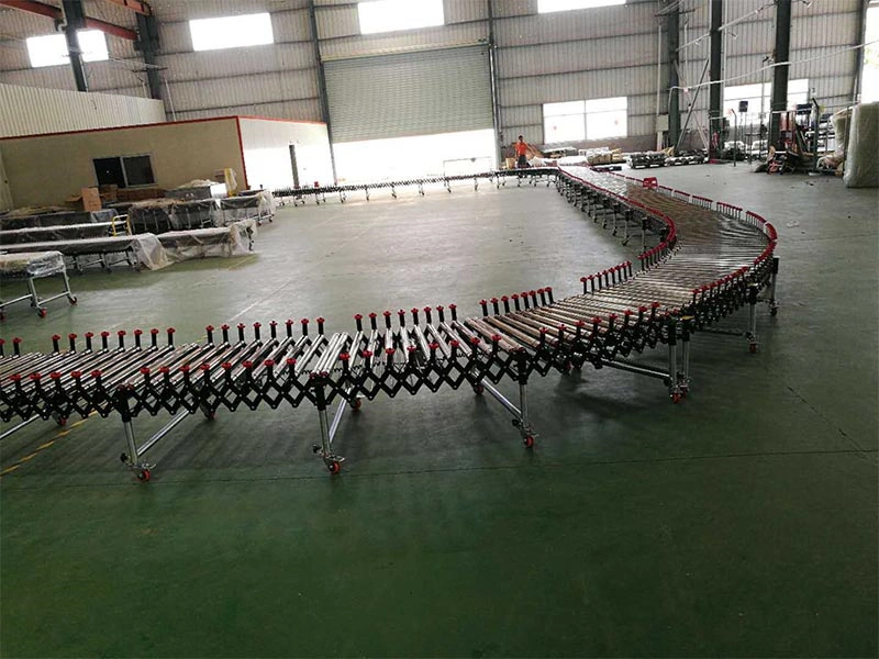 Guangzhou Factory Portable Expandable Telescopic Flexible Roller Conveyor Used for Transfer Boxes