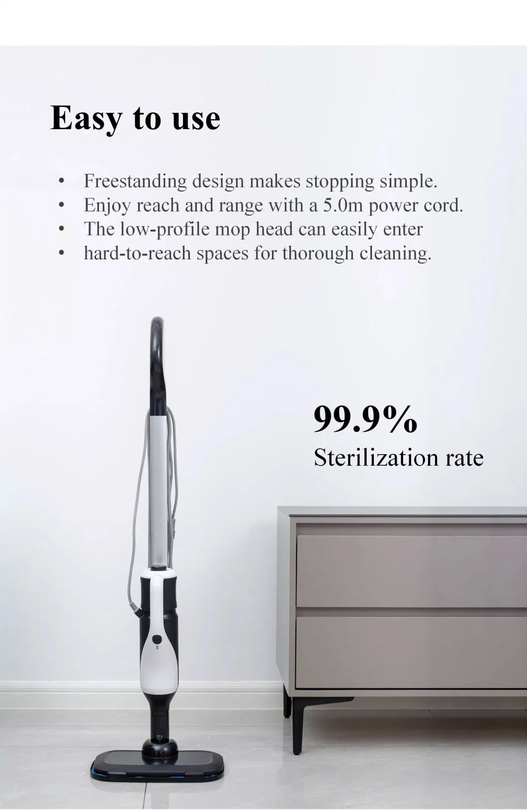 Multifunctional Steam Mop 1400W Power Handheld Upright Floor Steam Cleaner Cyclone Dry Stick Upright Household Vacuum Cleaner
