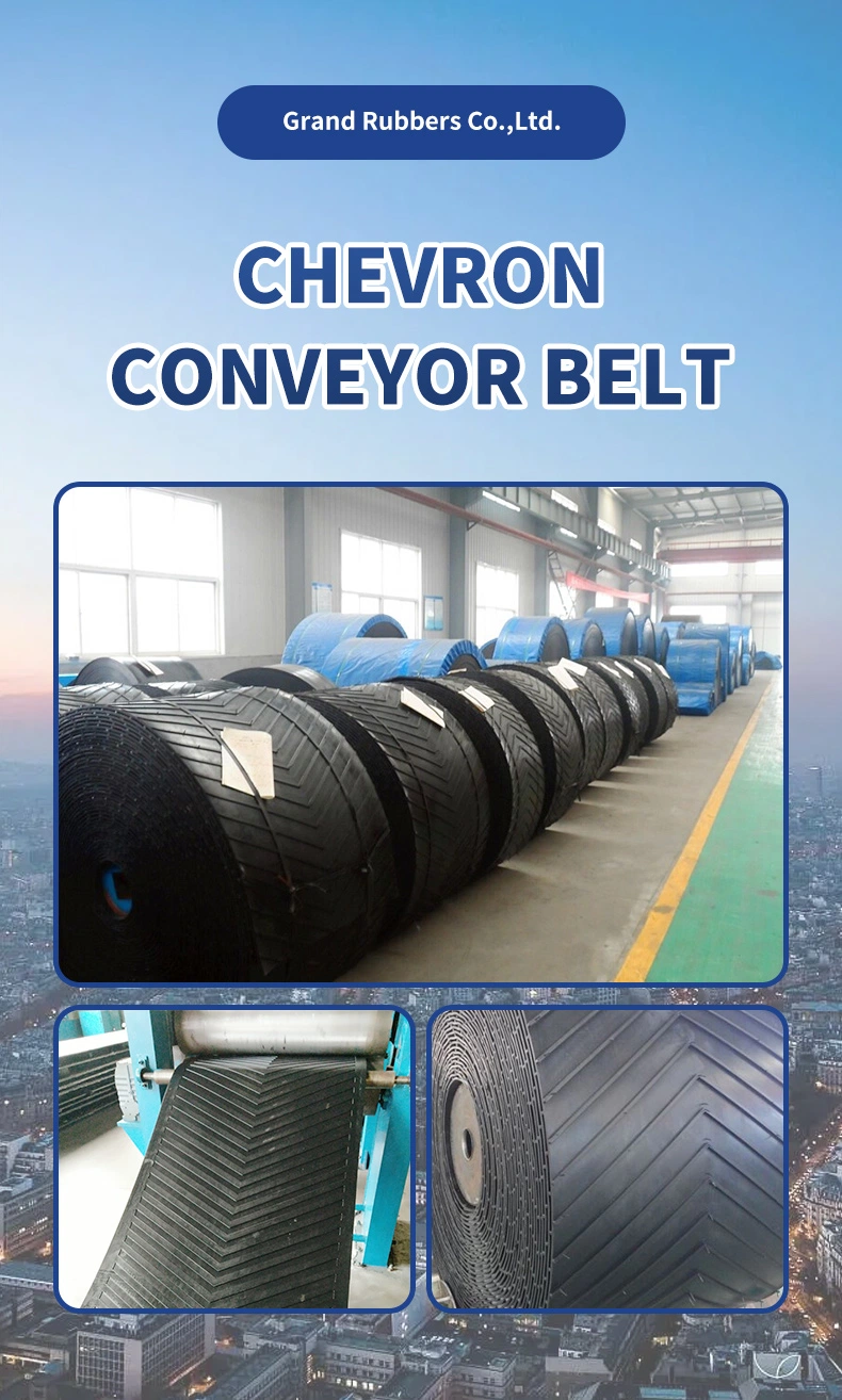 Chinese Supplier 8MPa Best Price Nn Nylon Chevron Rubber Conveyor Belt to Transport Bagged Materials