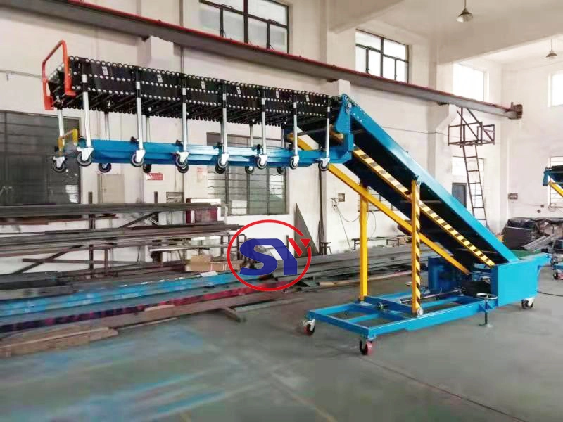 Container Truck Loading Unloading Flexible Belt Conveyor Motorised Telescopic Roller Conveyor for Carton Box