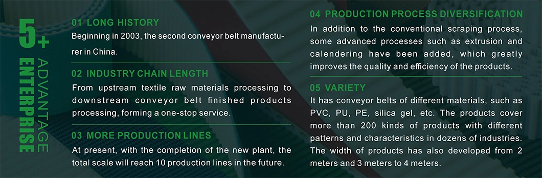 High Quality 5mm Super Grip Rough PVC Conveyor Belt for Corrugated Cardboard Industry