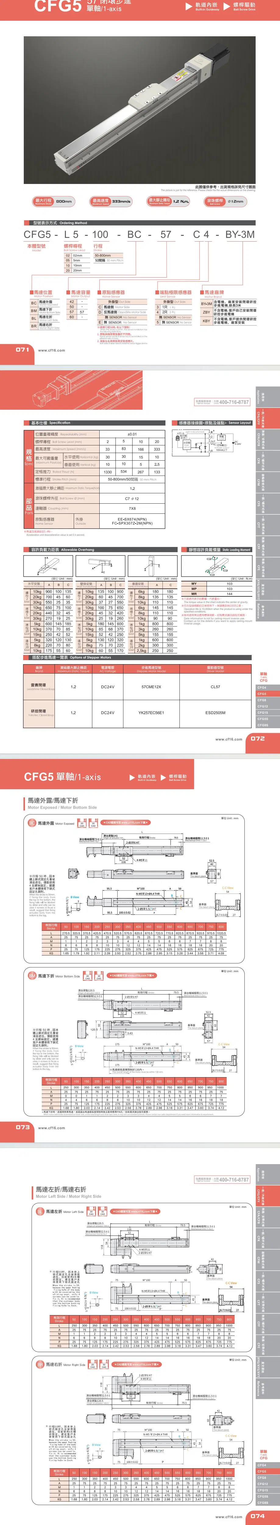 2023 New Product High Quality Popular CNC Linear Screw Rail Guide 50-800mm Stroke Lengths for Sale