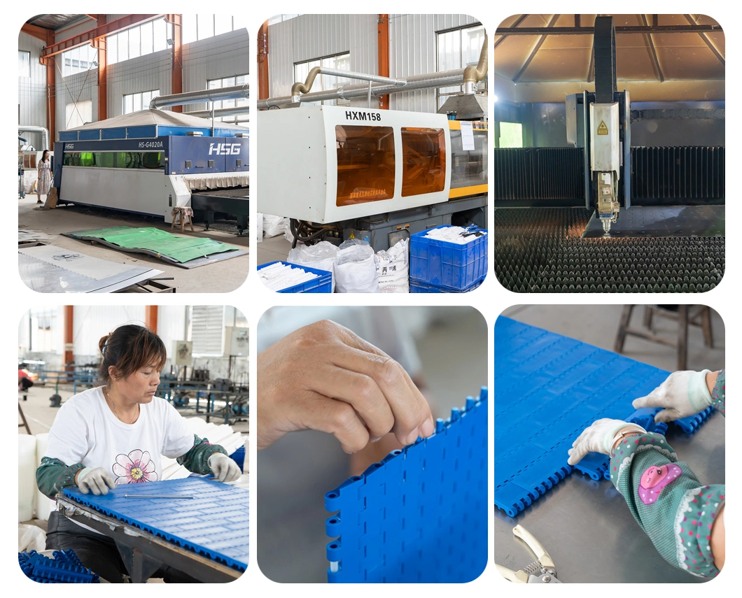 Flexible Turning Plastic Conveyor Belt with Rollers for Packing