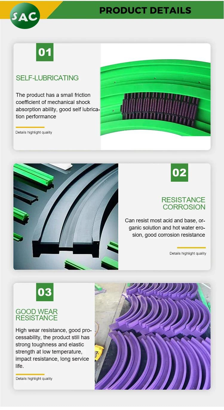 Carrier Plastic Slide Guides or Chain Guide Profile CT2 for Dublex Roller Chains