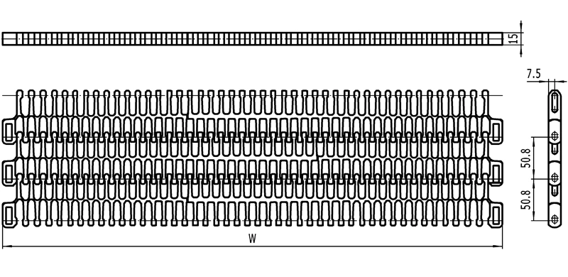 T508 Spiralox Radius Flush Grid Modular Belt