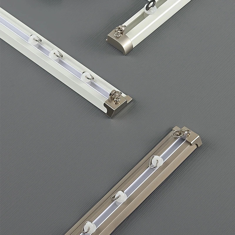 Hidden Mini Ultra-Thin Metal Pulley Straight Curtain Track Ceiling Installation Curtain Track