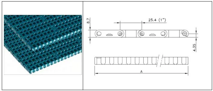 Flush Grid 1000 Plastic Modular Conveyor Belts Straight Running Belts