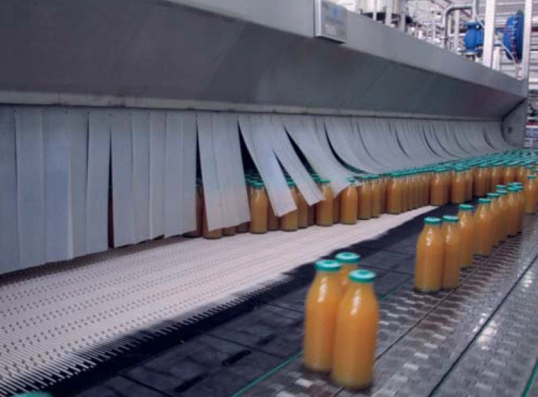 1000 Flush Grid with Positrack Modular Plastic Conveyor Chain Belt for Beverage-Packaging Production Line