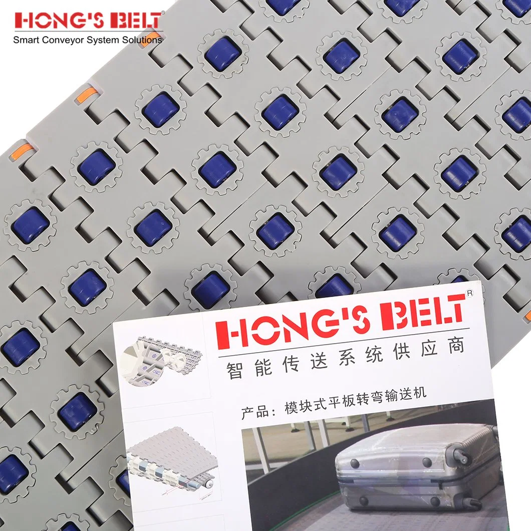 Hongsbelt Modular Plastic Conveyor Belt Roller Top Modular Plastic Conveyor Belt for Sorting Conveyor