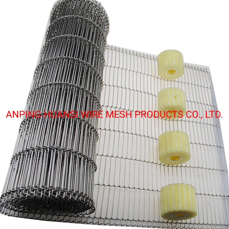 Stainless Steel Flat Flex Conveyor Mesh Belt / Ladder Conveyor Belting