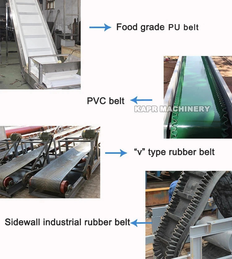 Rubber/PU/PVC/Stainless Steel Z Type Incline Vertical Belt Conveyor Conveying System