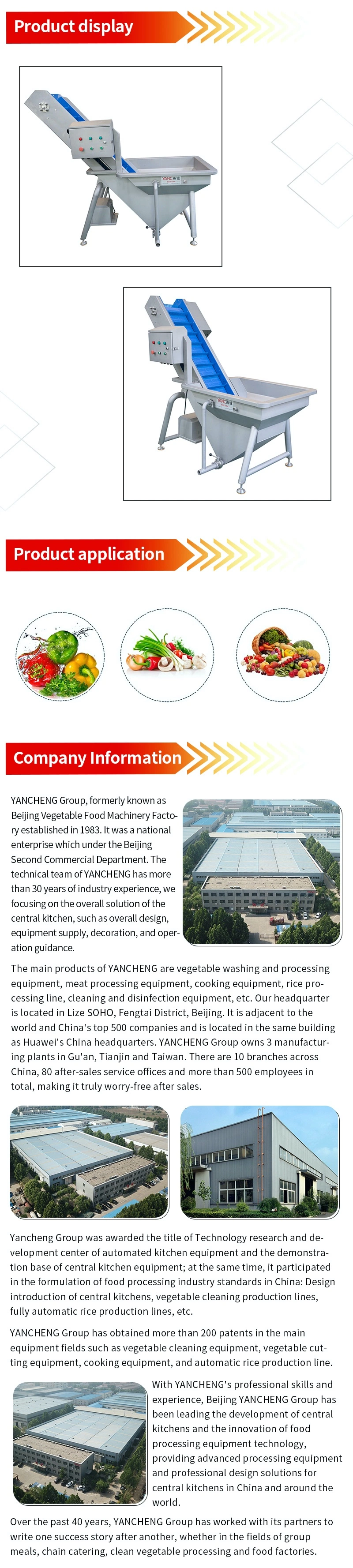 Yc-Cx Food Processing Root Vegetable Pre-Washing Incilning Conveyer