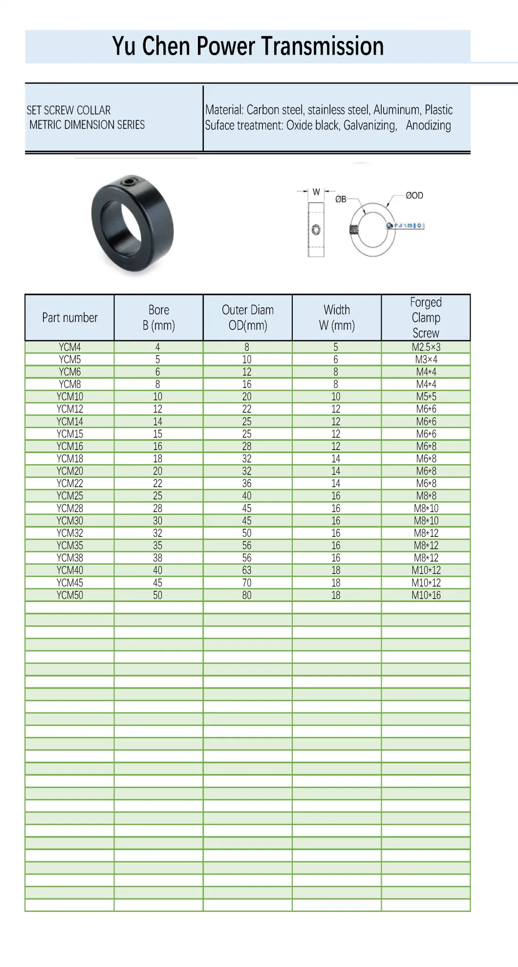 Single Split Aluminum Shaft Collar -Double Split Collar / Two-Piece Shaft Collar