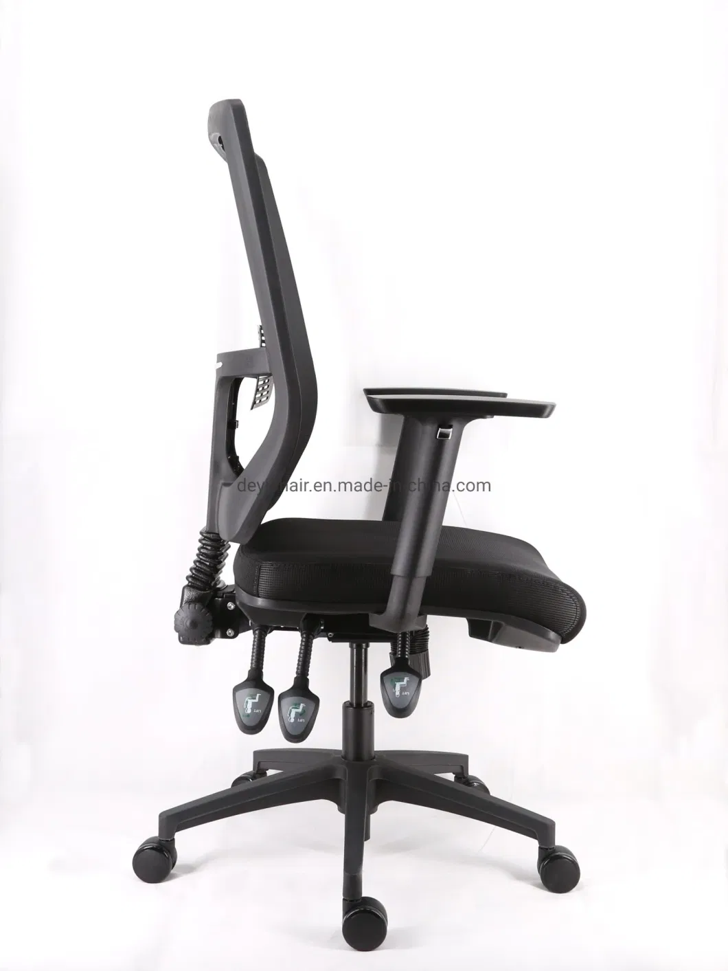 3 Lever Heavy Duty Mechanism BIFMA Standard Nylon Base and PU Castor with Adjustable Arms and Lumbar Support Office Chair