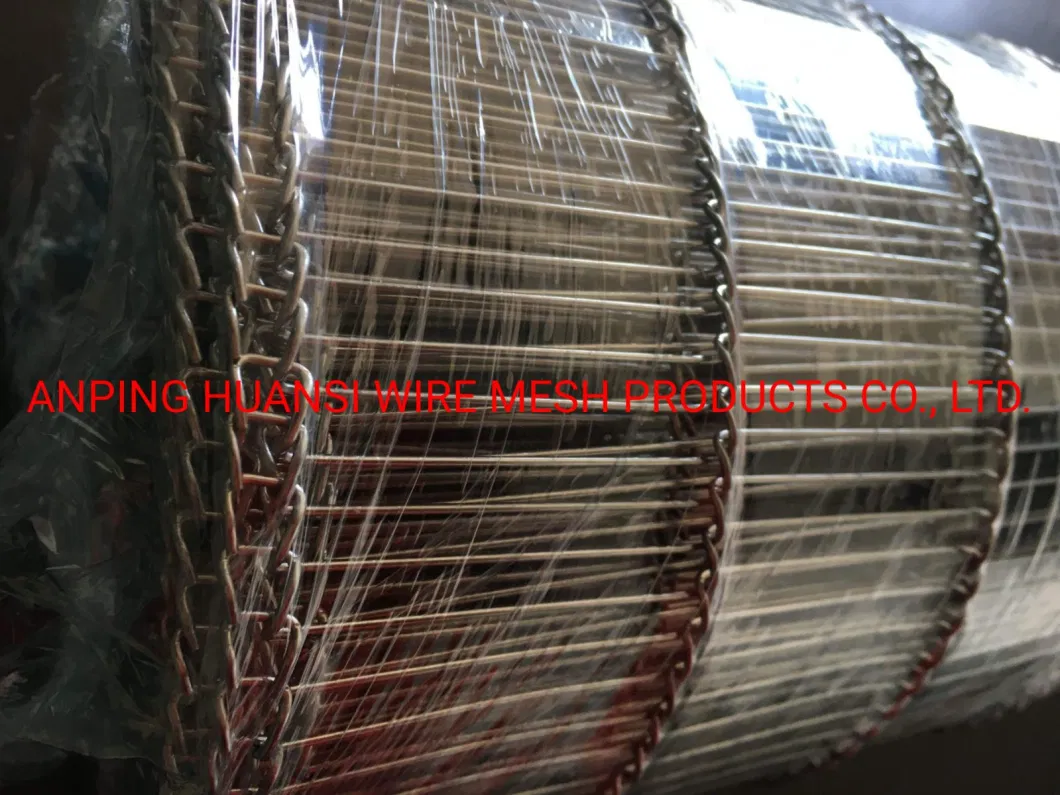 Stainless Steel Flat Flex Conveyor Mesh Belt / Ladder Conveyor Belting