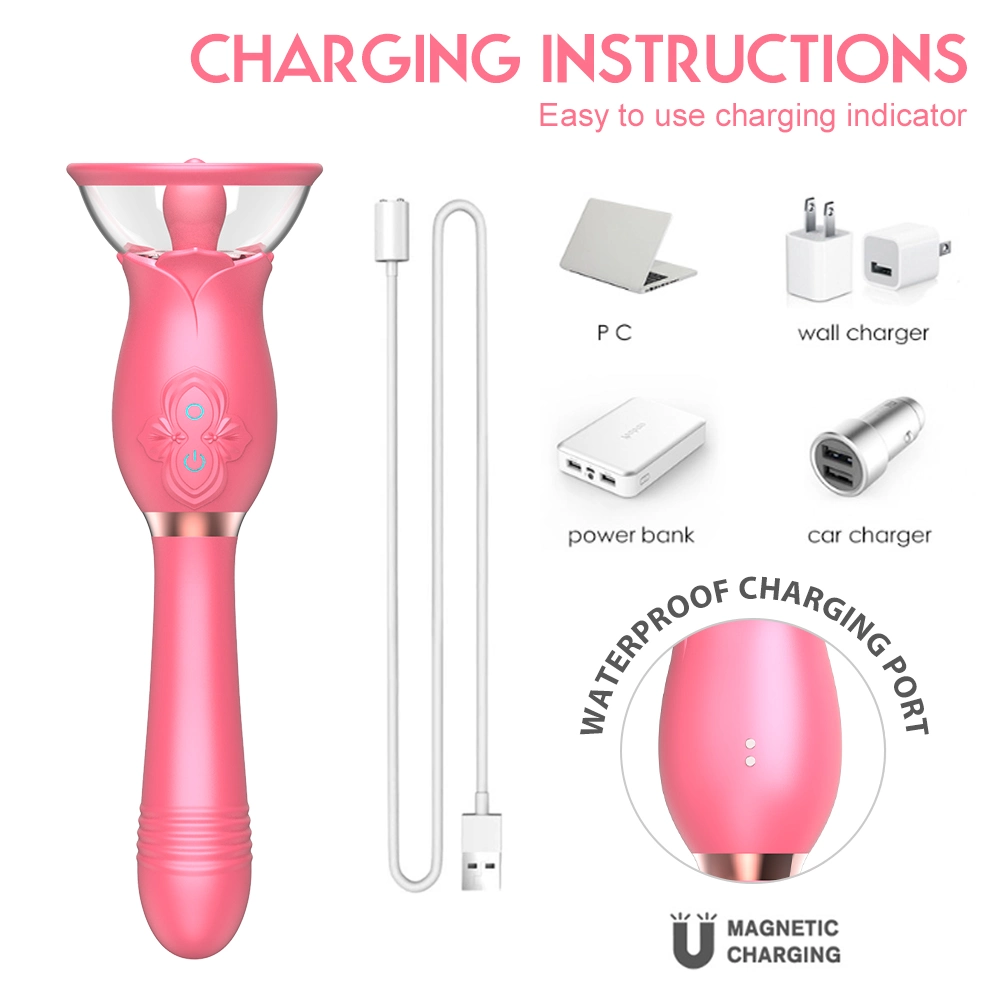 Wand Massager Tongue Vibrator Friction 10 Vibration Modes for Clitoris and Breasts and Clitoris Sex Toy