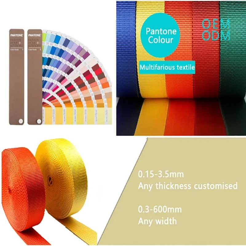 Multi Color 15mm Width 1mm Thickness Bag Straps Handle PP Webbing Belt Rolls