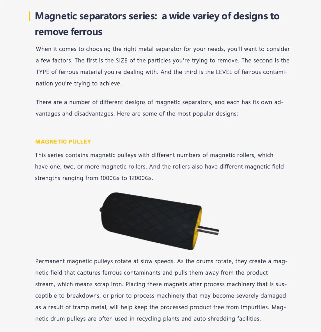 Produce Superior Custom Rare Earth Magnetic Pulley for Conveyor System