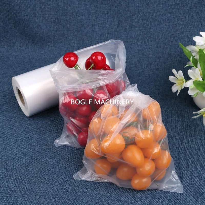 Supermarket Freshness Protection Freezer Bread Fruit Vegetable Meat Fish packaging Rolling Poly Plastic Food Packing Flat Bag on Roll Making Machine