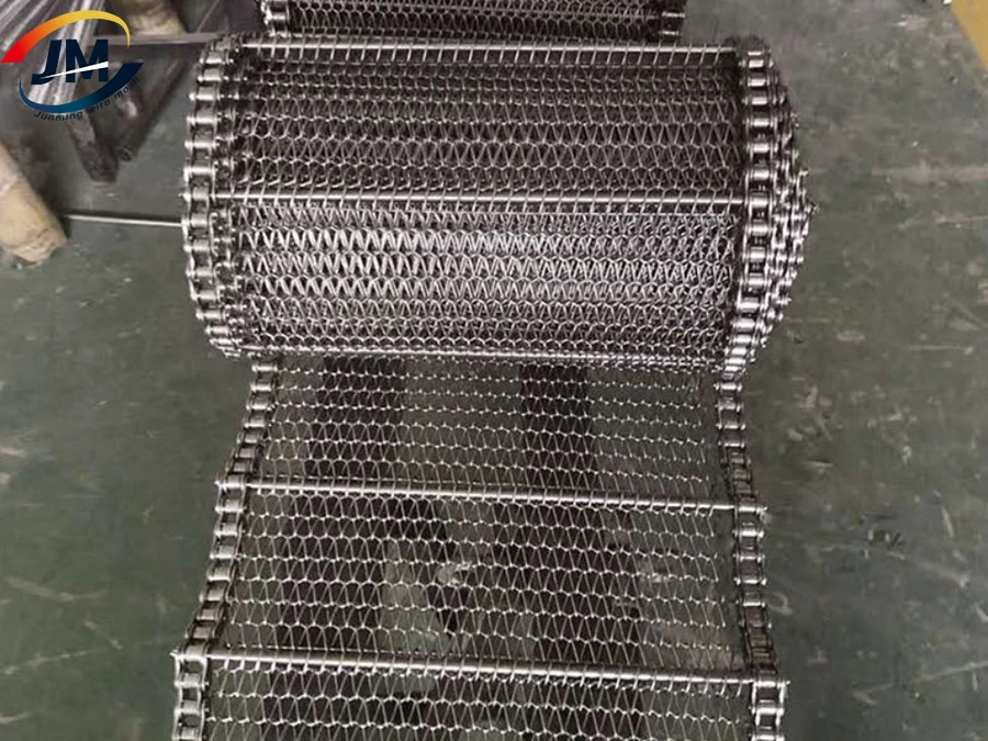 304 Stainless Steel Food Conveyor Belt Transmission Chain Spiral Metal Wire Mesh Belting in Industry