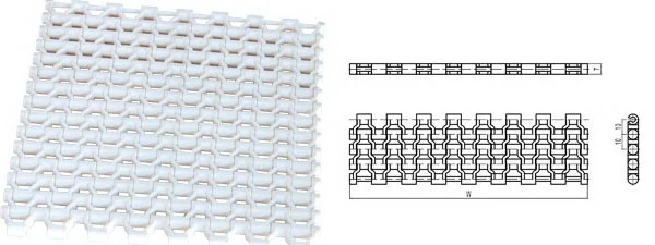 Haasbelts Plastic Conveyor Flush Grid 9525 Straight Pitch Belting