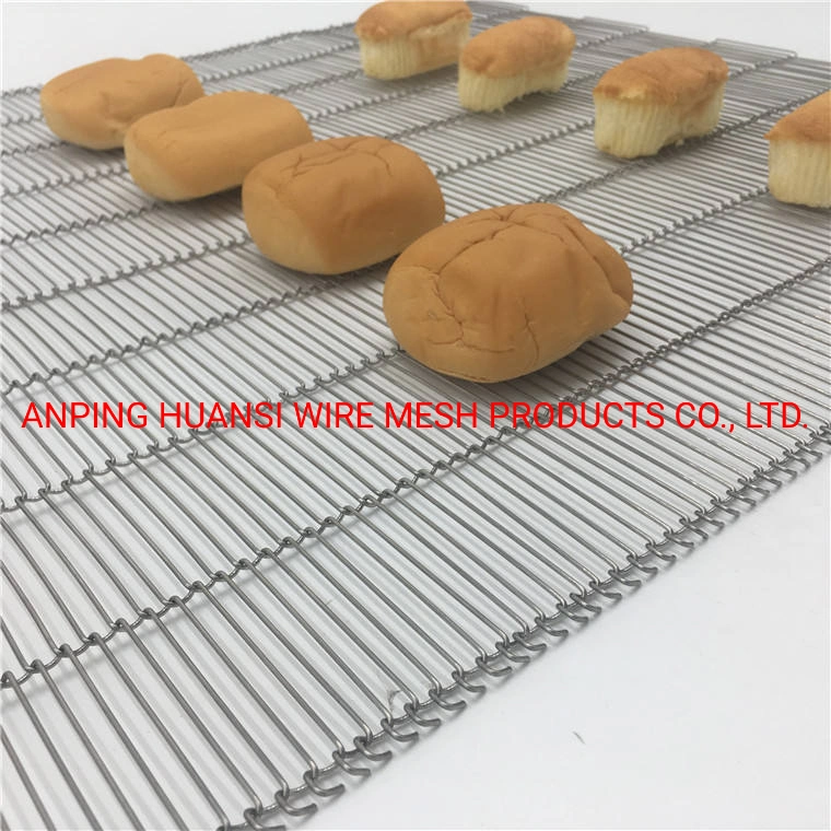 Stainless Steel Flat Flex Conveyor Mesh Belt / Ladder Conveyor Belting