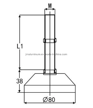 M16/M20 Conveyor Articulated Feet Rubber Mounting Feet Fd80 Fixed Foot