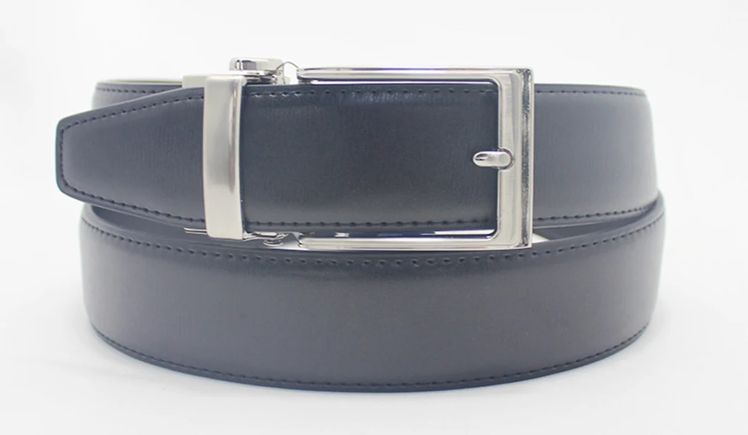 3.5cm Width Rotated Pin Buckle Double Sides Used Top Grain Leather Waist Belts