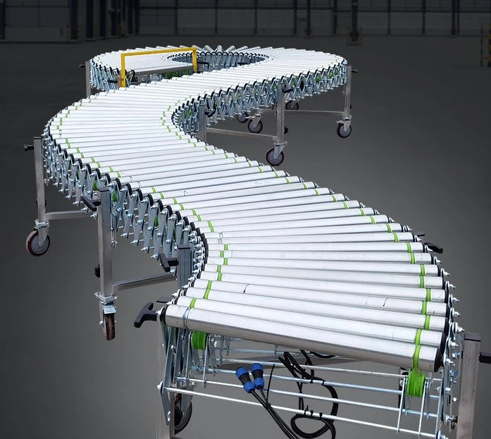 China Factory Extendable Flexible Steel Roller Conveyor Used for Transfer Boxes