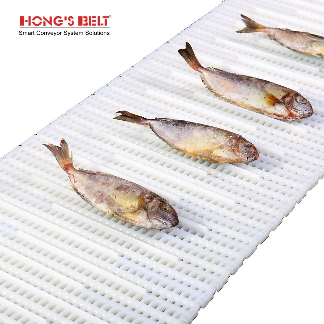 Hongsbelt Mesh Top Modular Plastic Conveyor Belt for Sea Food Processing