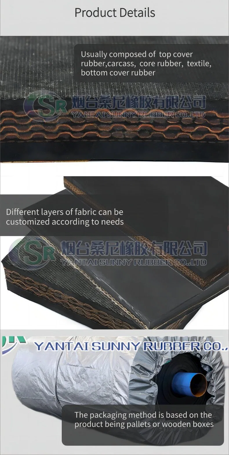 Custom High Quality Ep Rubber Conveyor Belt with Low Price