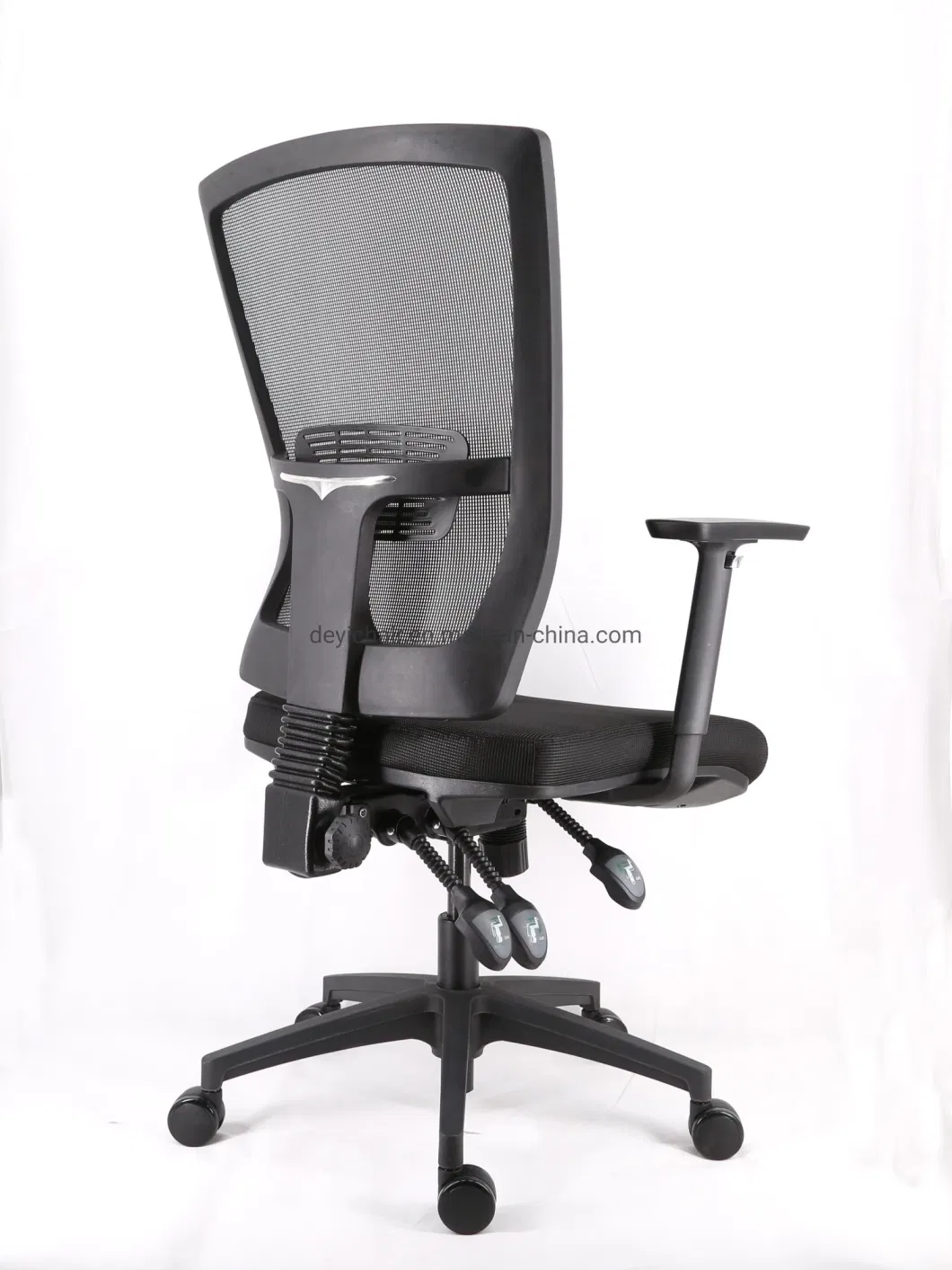 3 Lever Heavy Duty Mechanism BIFMA Standard Nylon Base and PU Castor with Adjustable Arms and Lumbar Support Office Chair