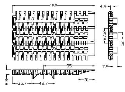 900 Freeflow Transfer Flush Grid with Double Positioners Modular Belt for Dynamic Transfer System